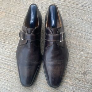 Magnanni Men's Hermosa Leather Monk Straps